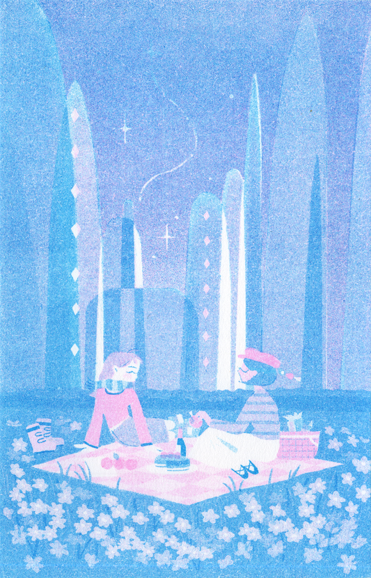 Postcard - Night Picnic (Riso)
