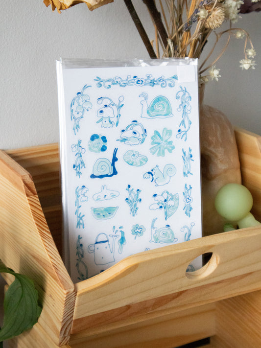 Sticker Sheet - Rainy Day Snails