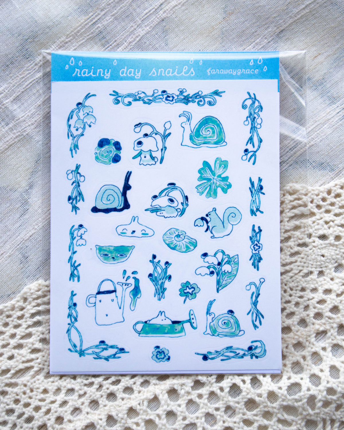 Sticker Sheet - Rainy Day Snails
