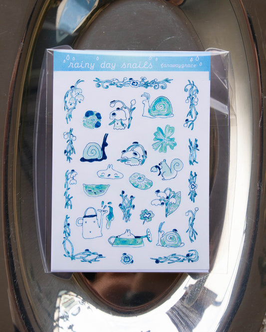 Sticker Sheet - Rainy Day Snails