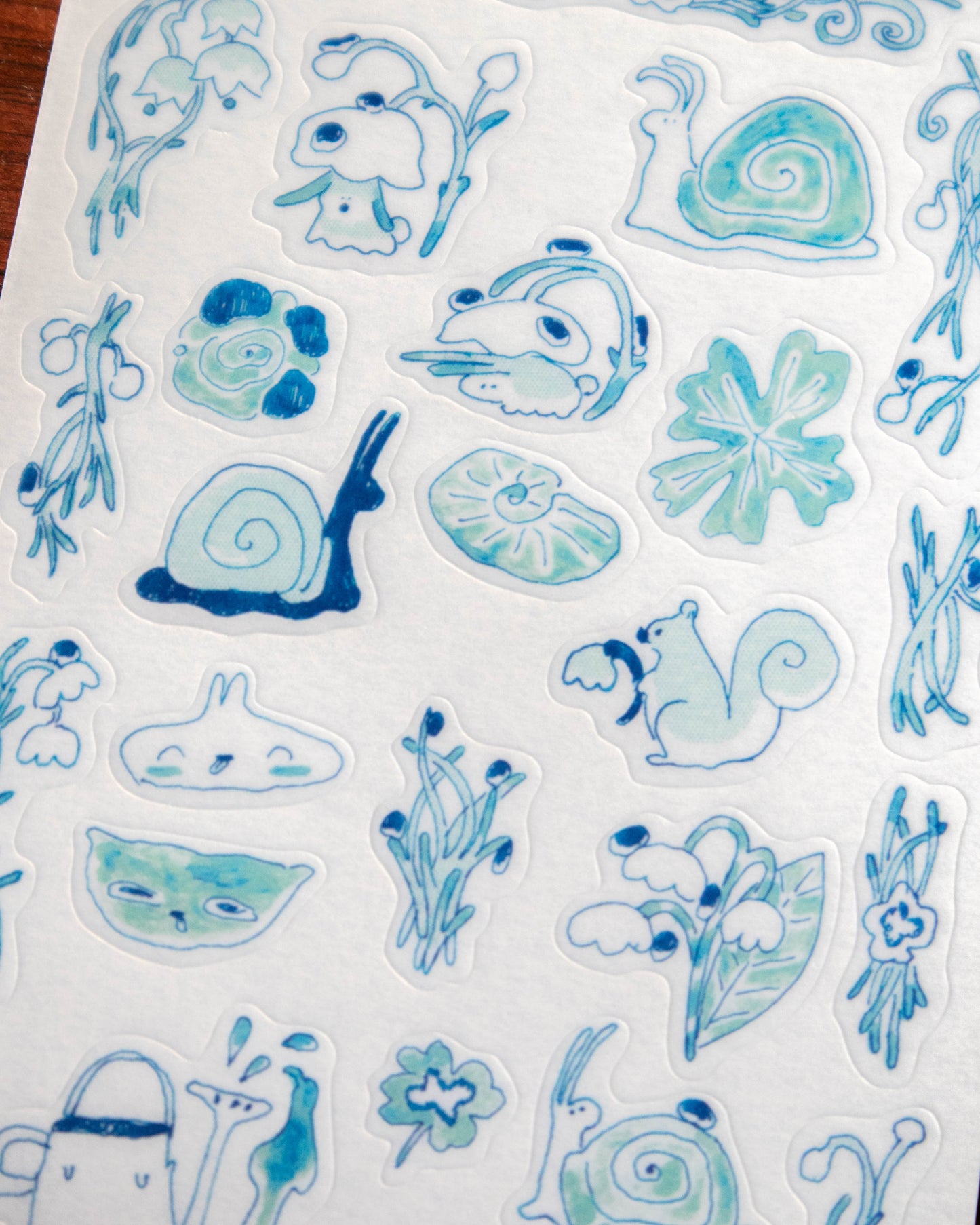 Sticker Sheet - Rainy Day Snails