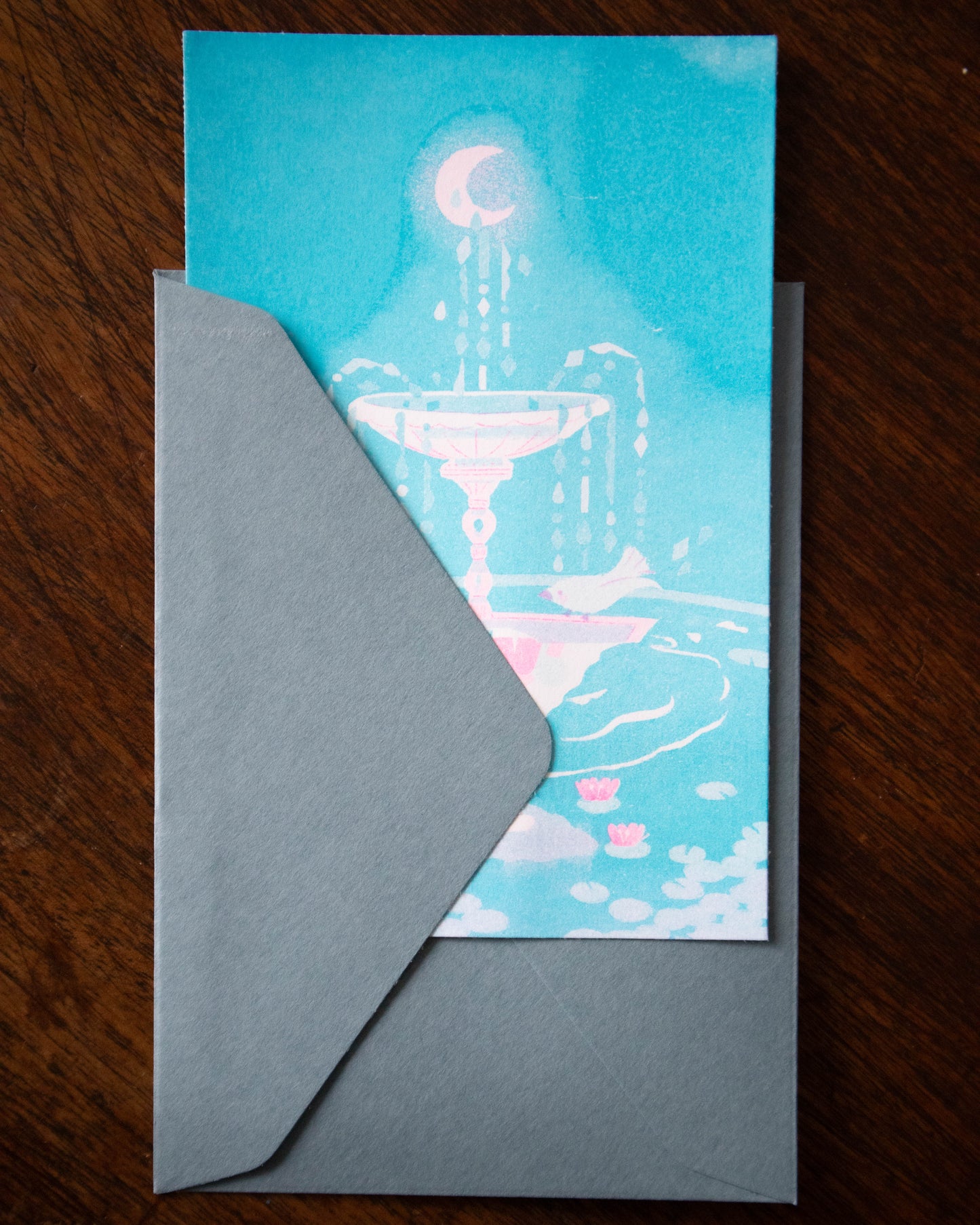 Postcard - Fountain Meeting (Riso)