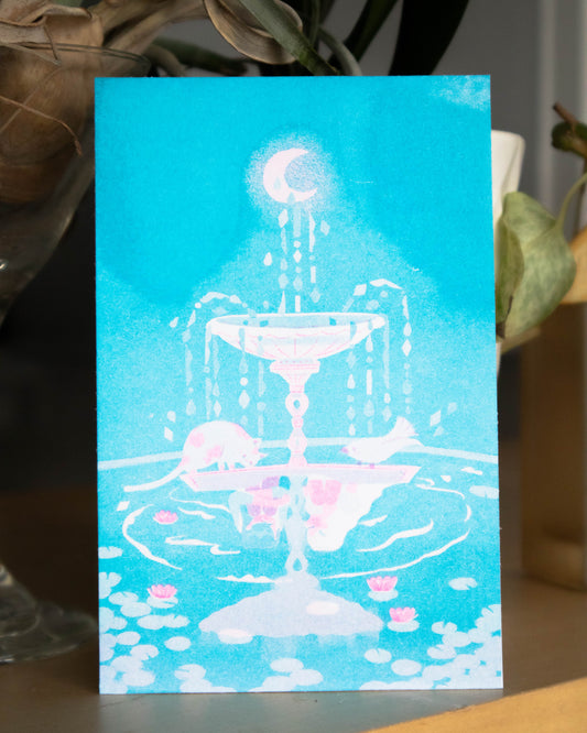 Postcard - Fountain Meeting (Riso)