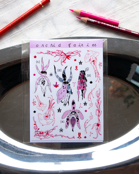 Sticker Sheet - Orchid Fairies