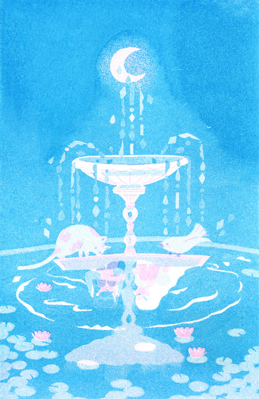 Postcard - Fountain Meeting (Riso)